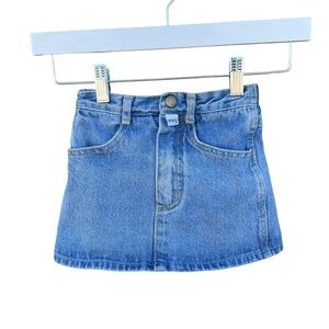 Vintage Baby Guess Jeans Denim Mini Skirt Made in USA Talon Zip 4Y Elastic Waist